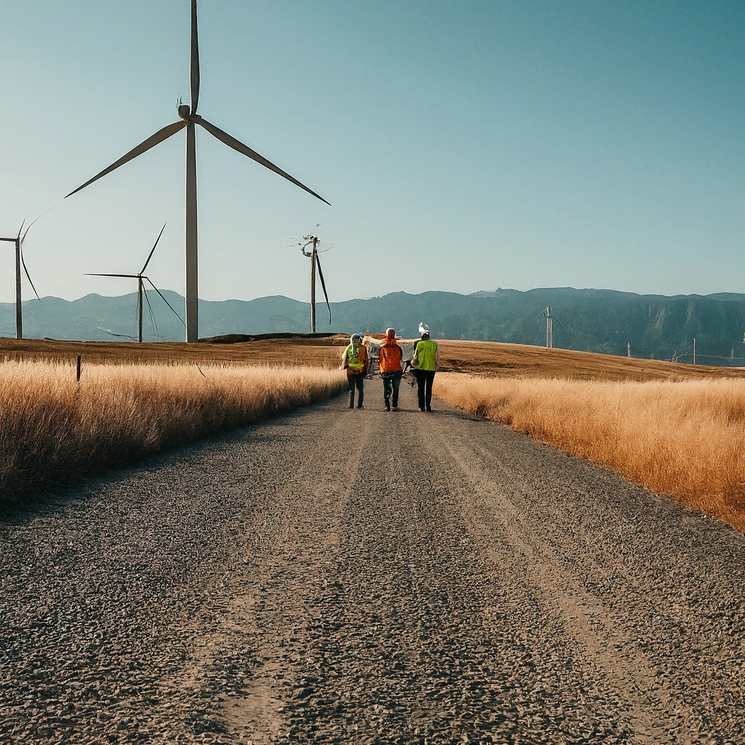 three wind technicians o a wind farm. The changing face of the wind technician